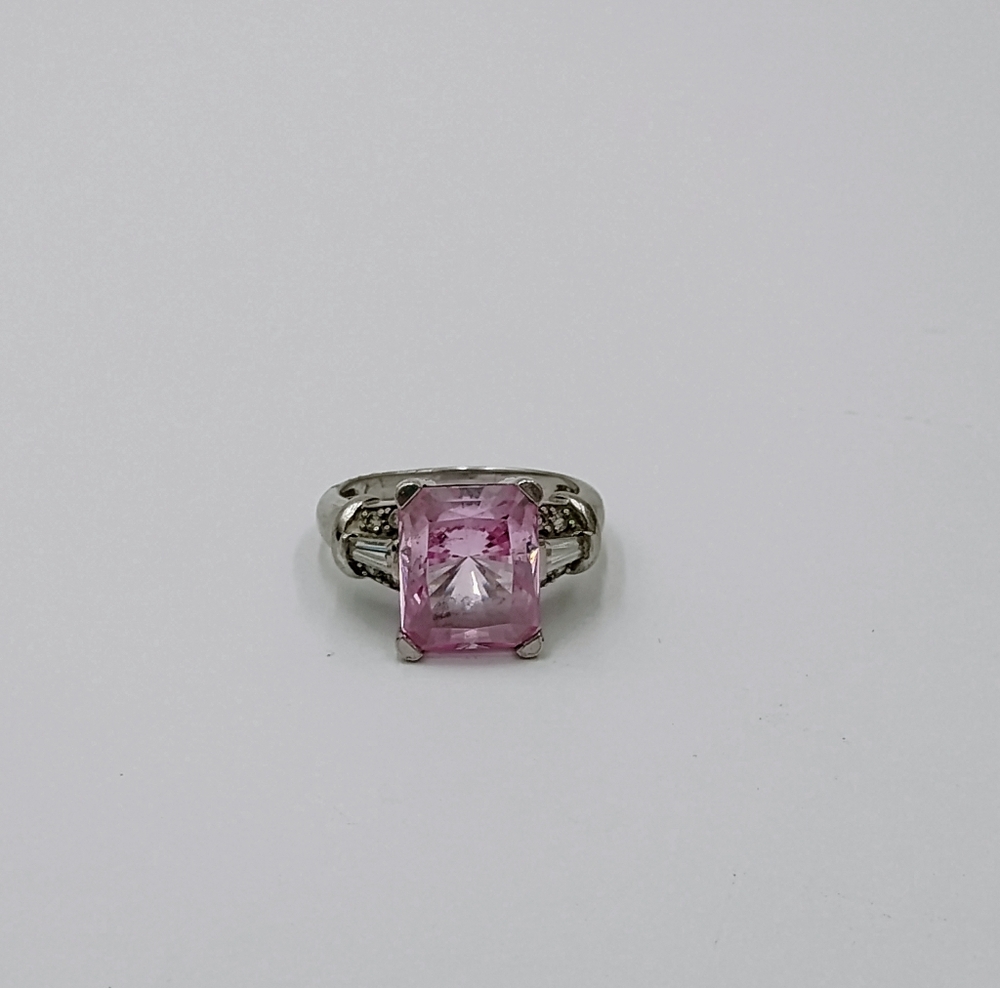 Sterling Silver 925 Pink Stone Ring